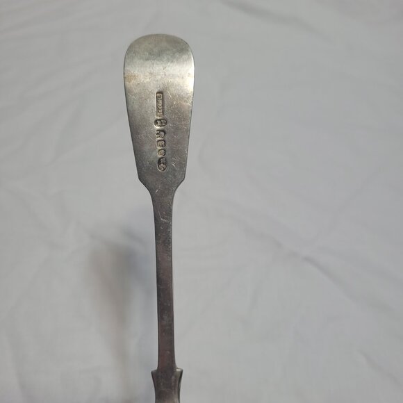 Antique Benares Silver Serving Fork Meat Patina John Round & Sons JR & S BP - Picture 8 of 14